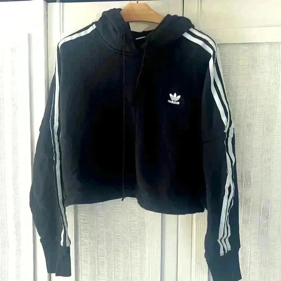 adidas Tops - Adidas cropped hoodie sz M